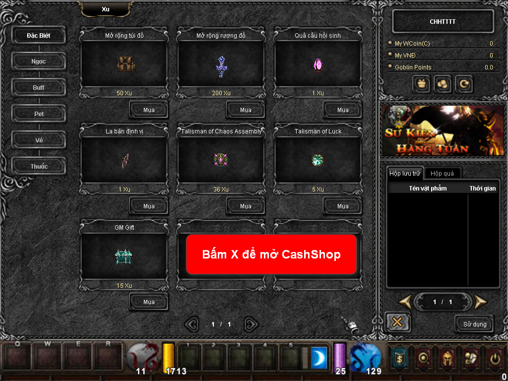 Chức năng chính của Game MU Châu Á Chức năng chính của Game MU Châu Á